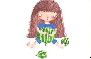 吃瓜少女画画视频素材,视频素材中的艺术之旅  第2张